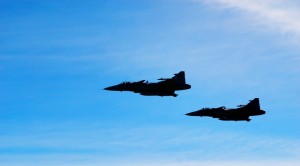 1156474-two-aircraft-jas-39-gripen-on-blue-sky